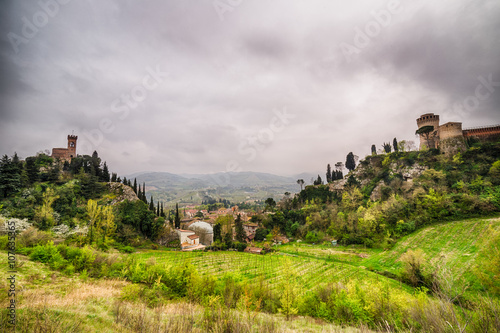 the green countryside around the fortress