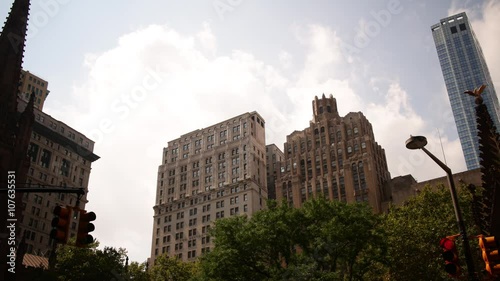 brodway sunny day 4k time lapse from new york downtown
 photo