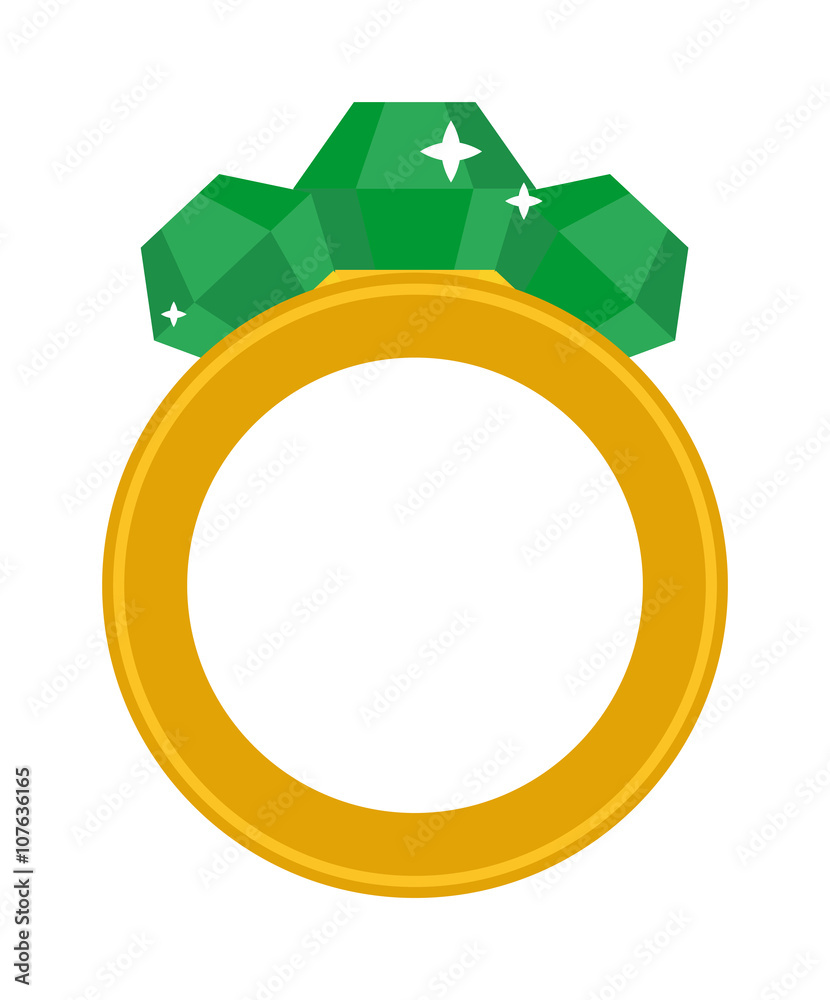 Precious ring with stone colored gems isolated on white background. Precious ring with stone colored gems isolated on white background.