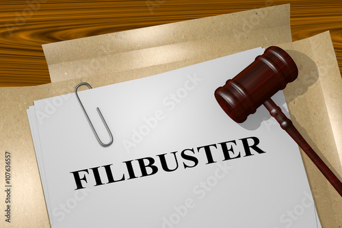 Bilde på lerret Filibuster Tactic concept
