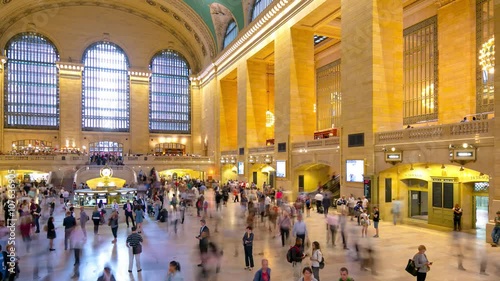 grand central rush hour traffic 4k time lapse from new york
 photo