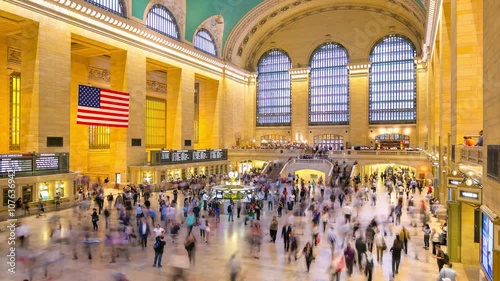 day light grand central 4k time lapse from new york city
 photo