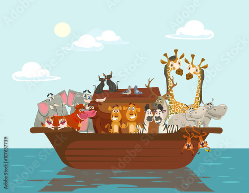 Noah ark. Vector flat cartoon illustration