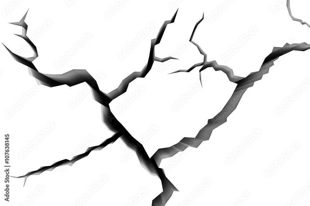 Fototapeta premium Cracks in white surface of the wall