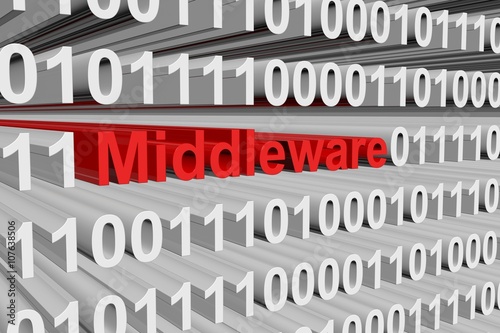 middleware in the form of binary code, 3D illustration photo