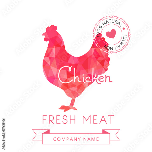Image meat symbol chicken silhouettes of animal for design menus, recipes and packages product