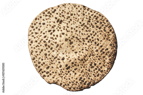 Traditional Hand-made Round Shmurah matzoh photo