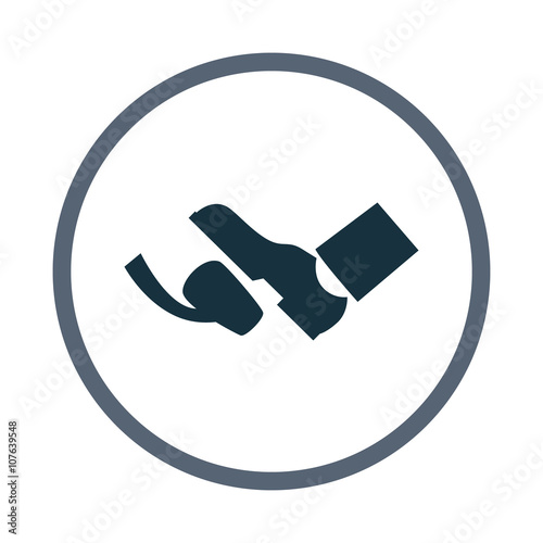 Foot on the pedal car icon