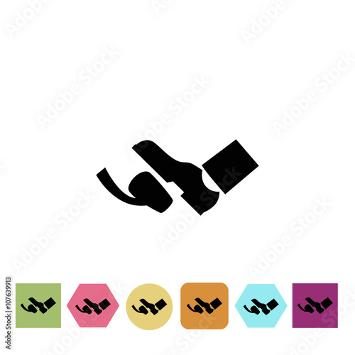 Foot on the pedal car icon