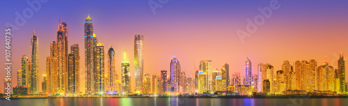 The beauty panorama of Dubai marina. UAE