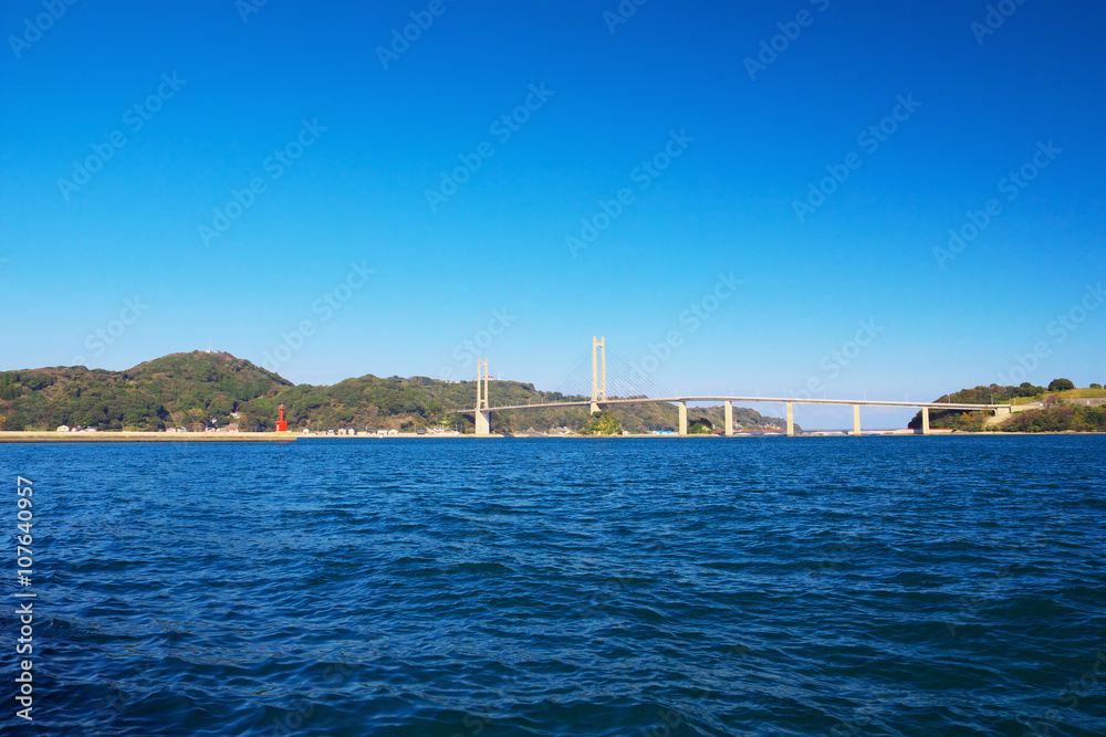 View Yobuko Big Bridge with Kabe island