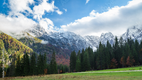 Autumn morning in the alps