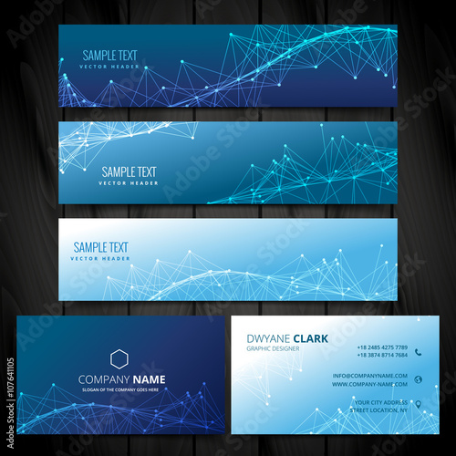 business card and web banners collection vector