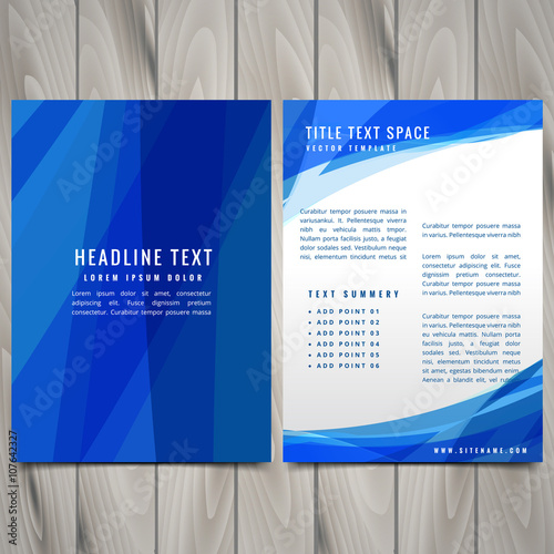 blue abstract brochure flyer design illustration photo