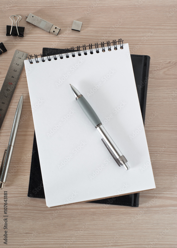 Blank notepad on office table Blank notepad on office table
