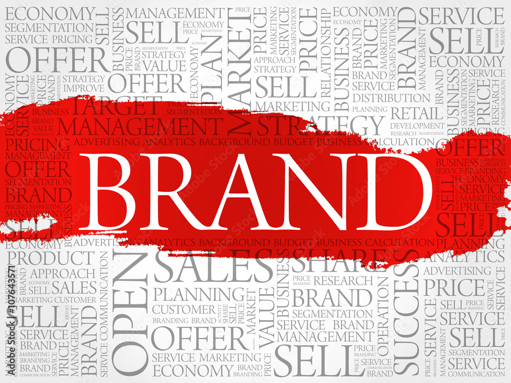 Fototapeta premium Brand word cloud, business concept background