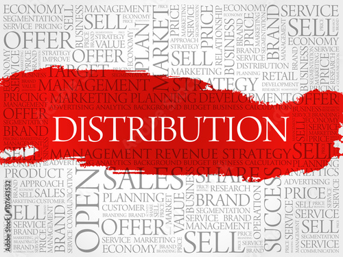 Distribution word cloud, business concept