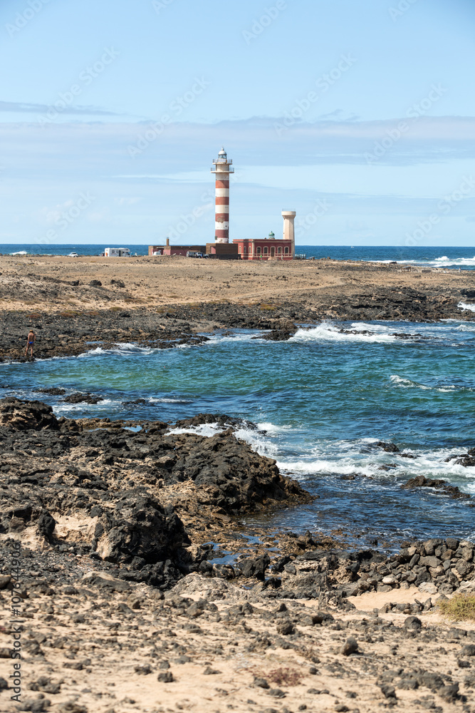 The Toston Lighthouse - active lighthouse on the Canary island of Fuerteventura. Spain