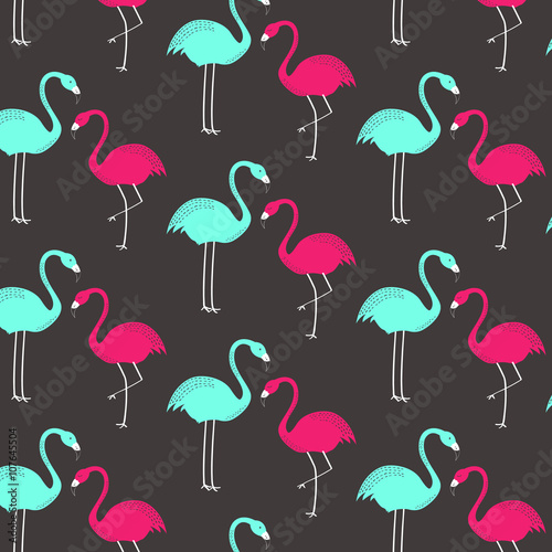 Flamingo pattern. Wallpaper design. Vector illustration.