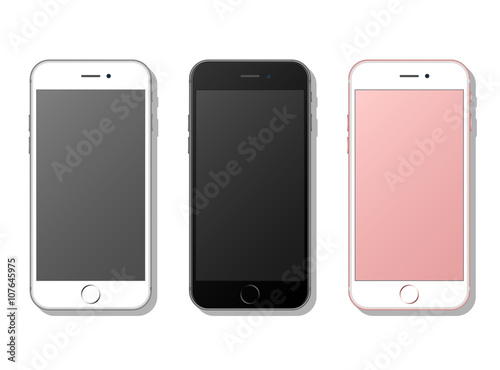 Three realistic mobile phone, smartphone