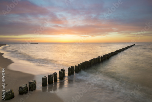 sunset over the sea beach  