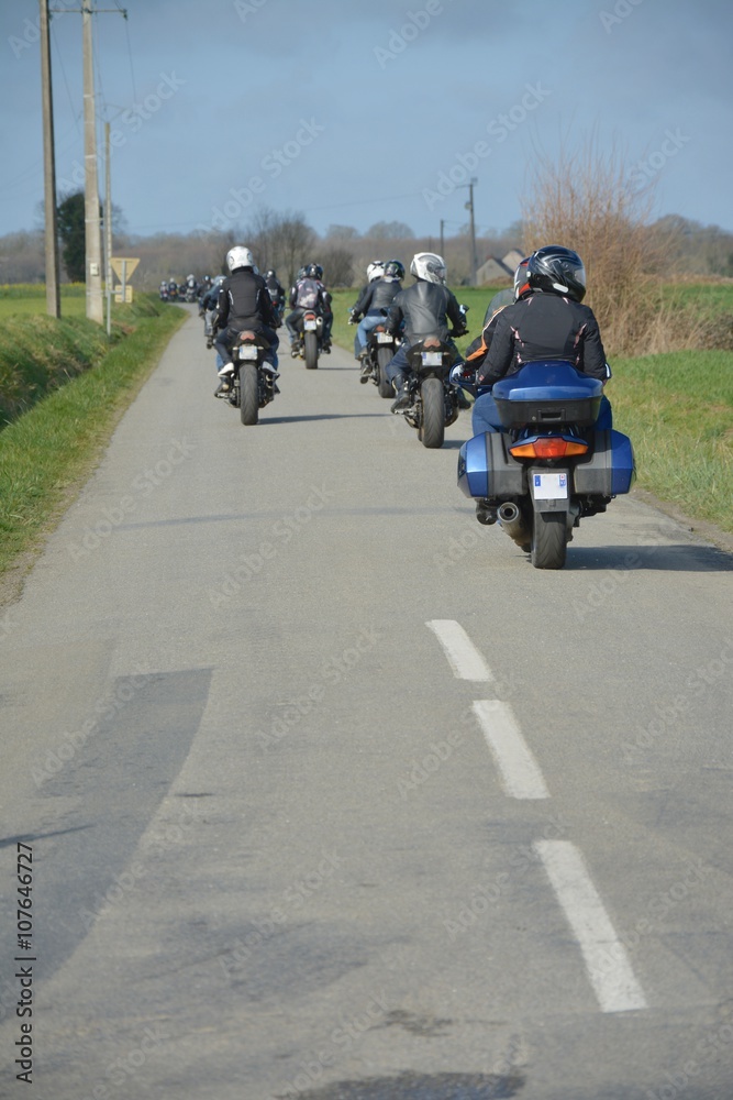 Fototapeta premium randonnée motards