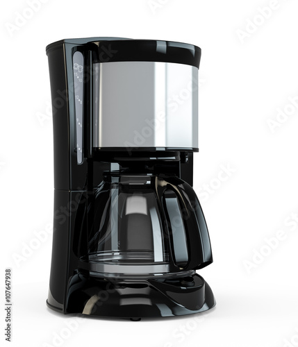 Fotografia, Obraz Coffee maker machine isolated on white background