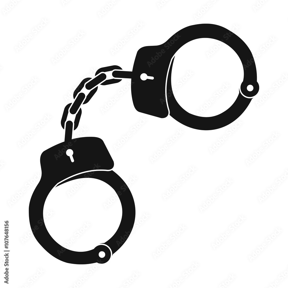 Handcuffs icon, simple style Handcuffs icon, simple style
