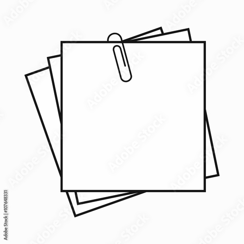 Sheet of paper for notes icon, simple style