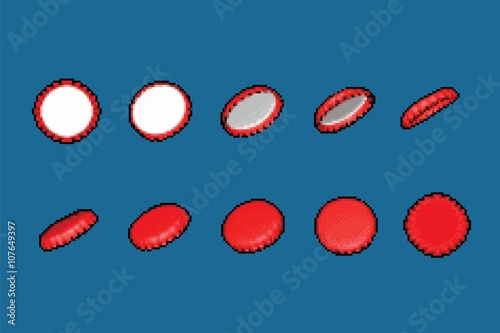 bottle cap animation frames, vector illustration