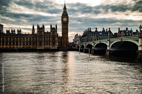 Westminister Bridge and Houses Of Parliament at Sunset