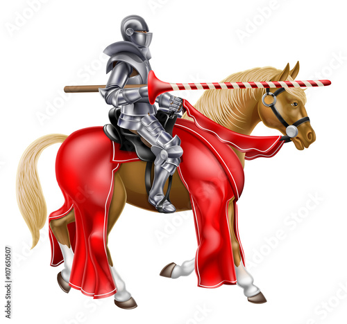 Medieval Lance Knight on Horse