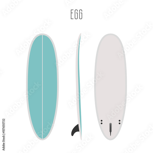 Vector surf egg board with three sides