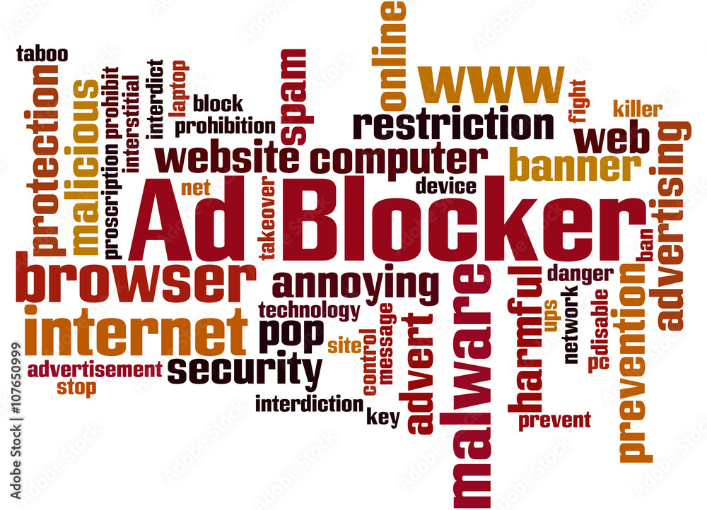 Ad Blocker, word cloud concept 8 Ad Blocker, word cloud concept 8