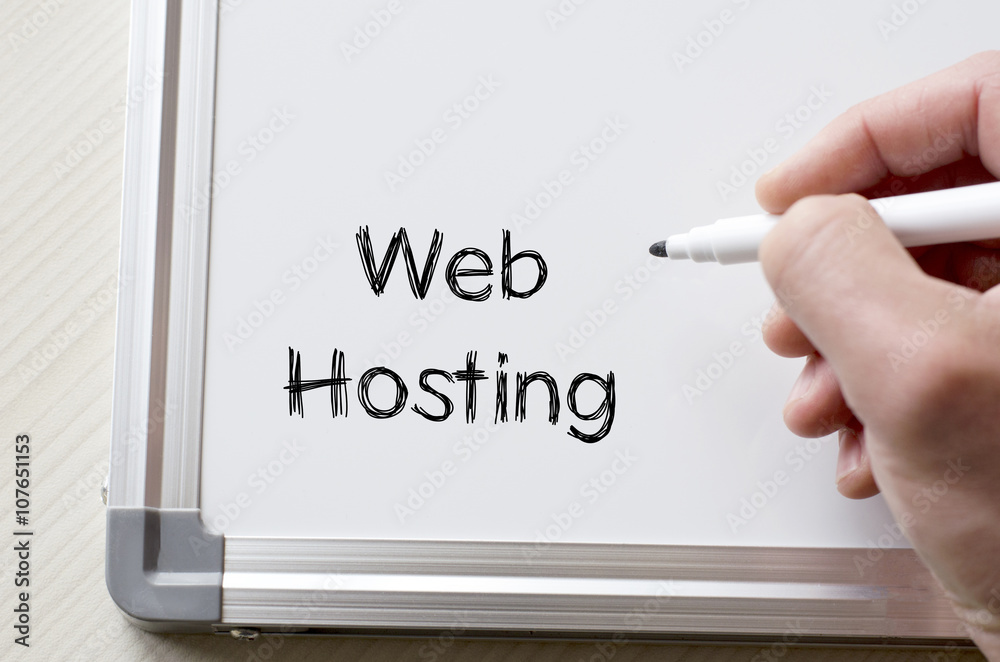 Web hosting written on whiteboard Web hosting written on whiteboard