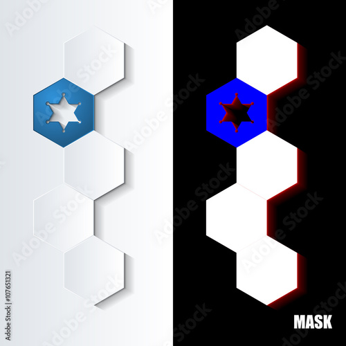 Obraz w ramie Hexagons_Blue_Icon_Vertical