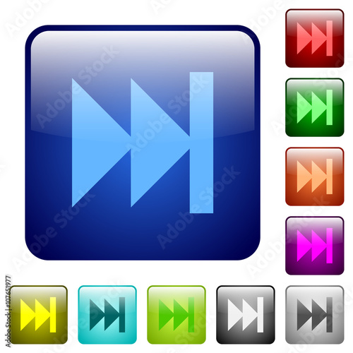 Color media fast forward glass buttons