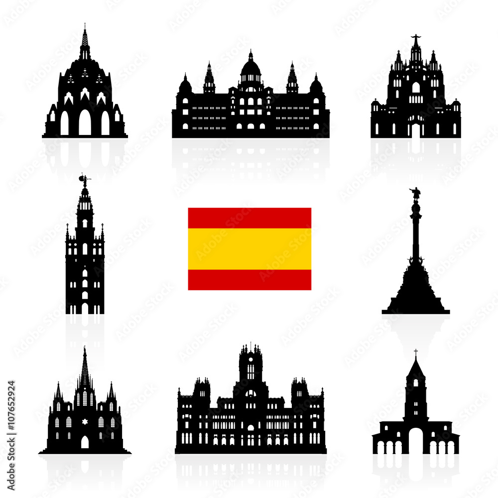Spain Travel Landmarks Symbol.
