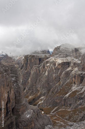 Italy  Dolomites  Sass Pordoi is one of the most visited mountains of the Dolomites.