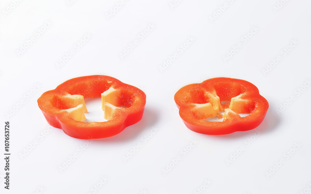 slices of red pepper slices of red pepper