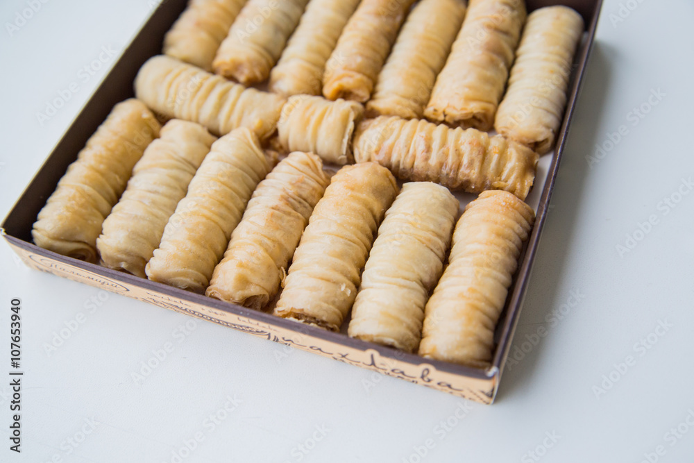 Oriental sweets with honey and nuts Oriental sweets with honey and nuts