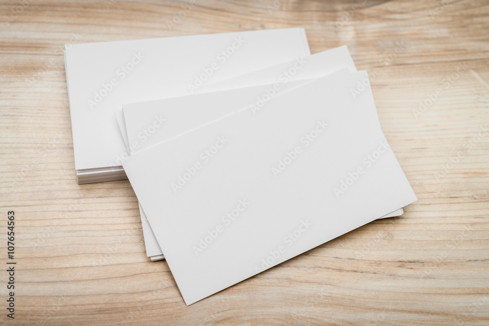 Business cards on wood table Business cards on wood table
