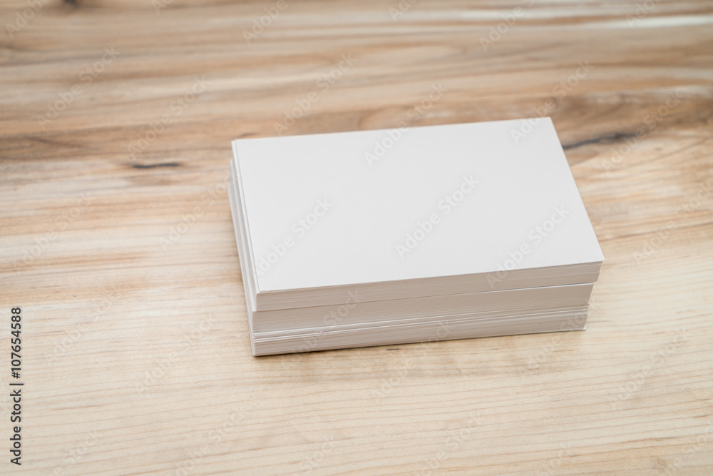 Business cards on wood table Business cards on wood table