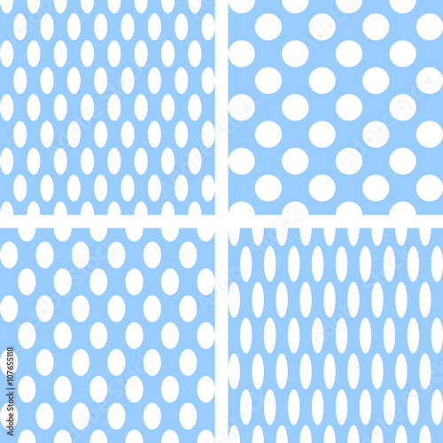 Circles and ellipses seamless textures.