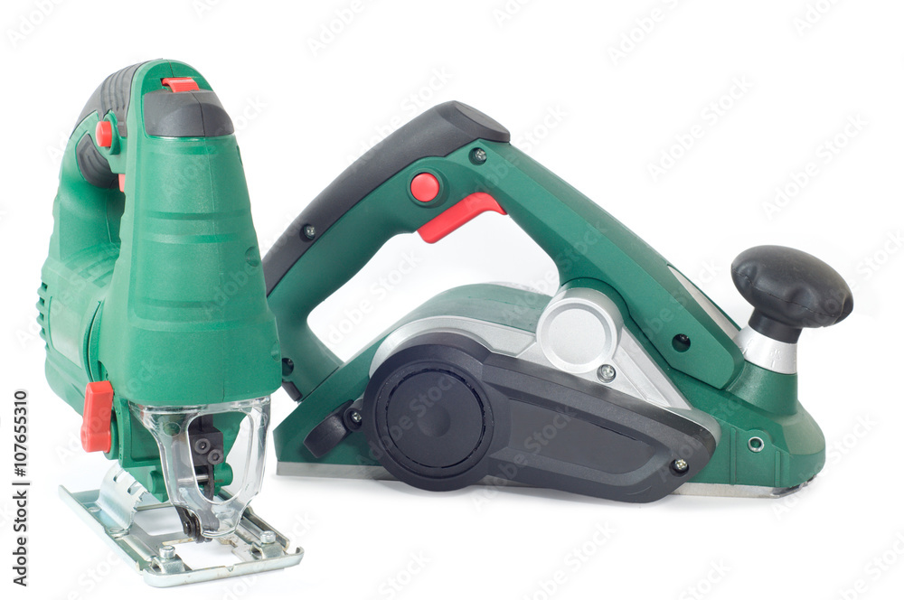 Naklejka premium jigsaw and planer power eltctric