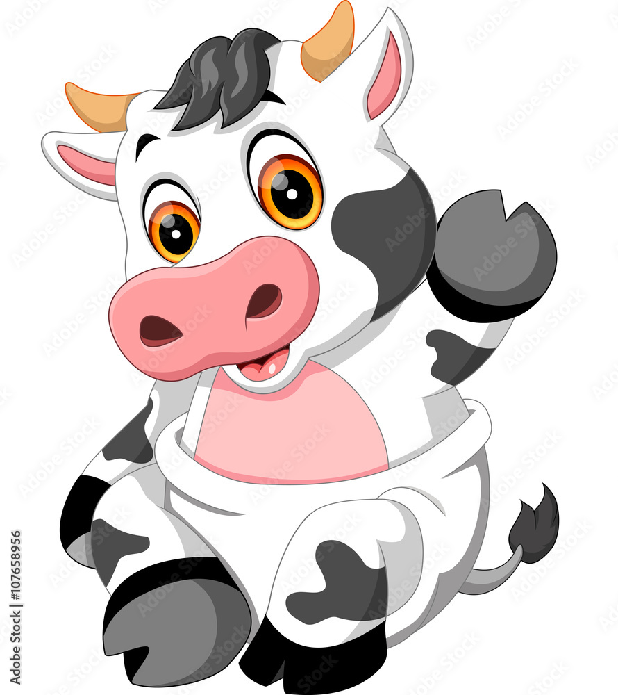 illustration of cute baby cow cartoon illustration of cute baby cow cartoon