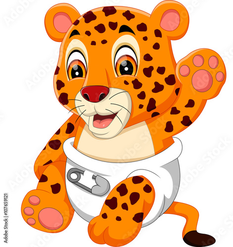 Fototapeta Naklejka Na Ścianę i Meble -  illustration of cute baby tiger