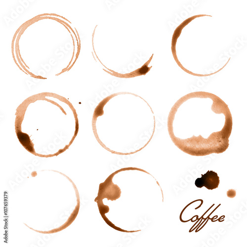 Vector Illustration of Coffee Cup Stains