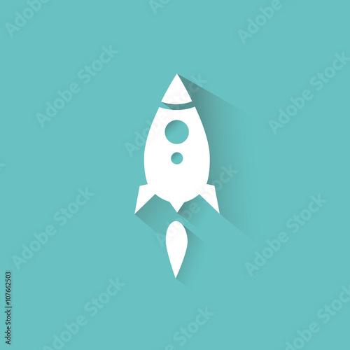 Flat icon for a start up business with long shadow.