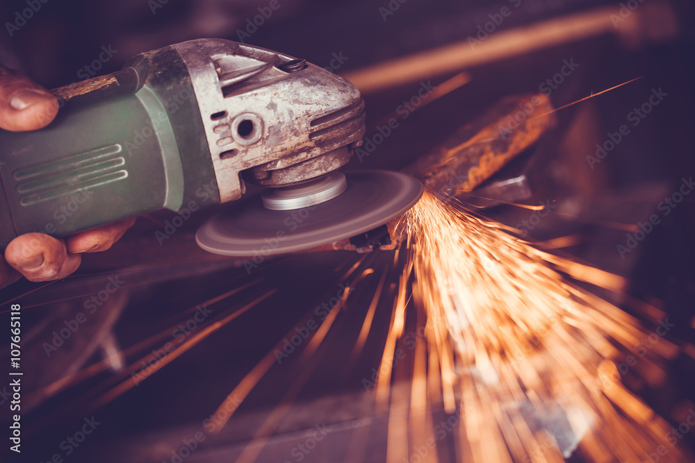 master of welding seams angle grinder Stock Photo | Adobe Stock